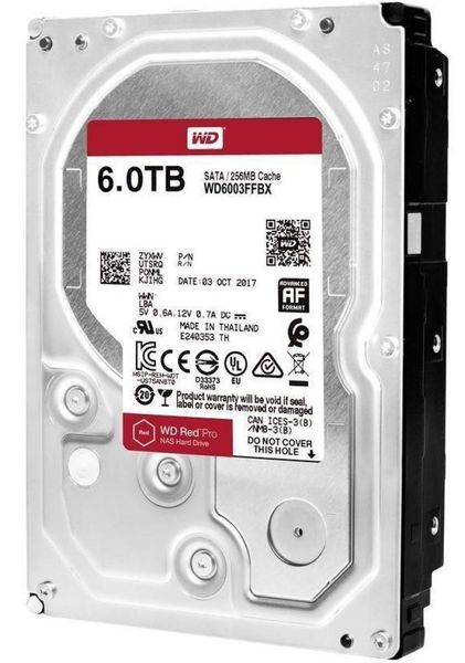 Накопичувач HDD SATA 6.0TB WD Red Pro NAS 7200rpm 256MB (WD6003FFBX) WD6003FFBX фото