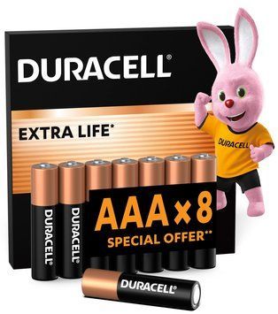 Лужні батарейки Duracell AAA, 8 шт. 5020549/5016908/5016905/5005969/ 5020549/5016908/5016905/5005969/ фото