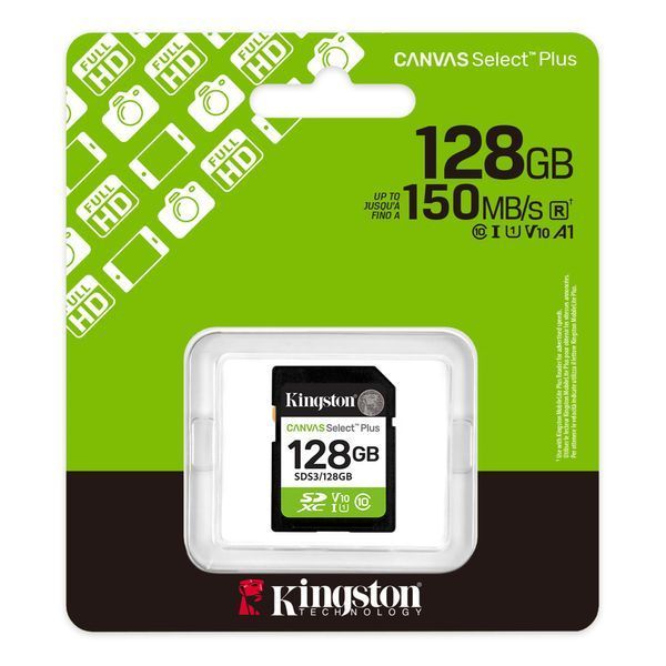 Карта пам`яті SDXC 128GB UHS-I Class 10 Kingston Canvas Select Plus R150MB/s (SDS3/128GB) SDS3/128GB фото