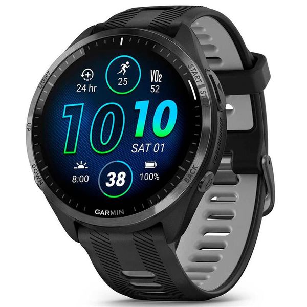 Смарт-годинник Garmin Forerunner 965 Carbon Gray DLC Titanium Bezel with Black Case and Black/Powder Gray Silicone Band (010-02809-80) 010-02809-80 фото