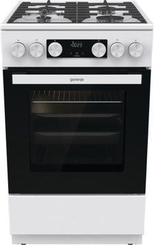 Плита Gorenje газова, 67л, 50x60см, дисплей, IconLed, чавун, білий GGI5C21WF-B фото