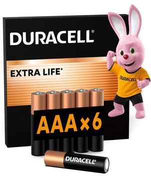 Лужні батарейки Duracell AAA, 6 шт 5020547/5020638/5016900/5007758/ 5020547/5020638/5016900/5007758/ фото