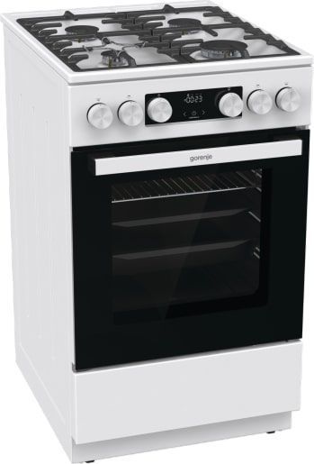 Плита Gorenje газова, 67л, 50x60см, дисплей, IconLed, чавун, білий GGI5C21WF-B фото