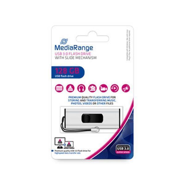 Флеш-накопичувач USB3.0 128GB MediaRange Black/Silver (MR918) MR918 фото