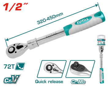 Ключ трещітка TOTAL THT106128L 1/2", 320-450 мм. THT106128L фото