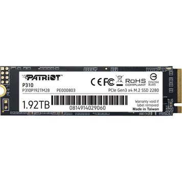 Накопичувач SSD 1.92TB Patriot P310 M.2 2280 PCIe NVMe 3.0 x4 TLC (P310P192TM28) P310P192TM28 фото