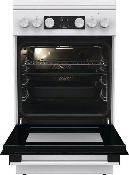 Плита Gorenje комбінована, 70л, 50x60см, IconLed, чавун, з кришкою, білий GK5C42WF-B фото