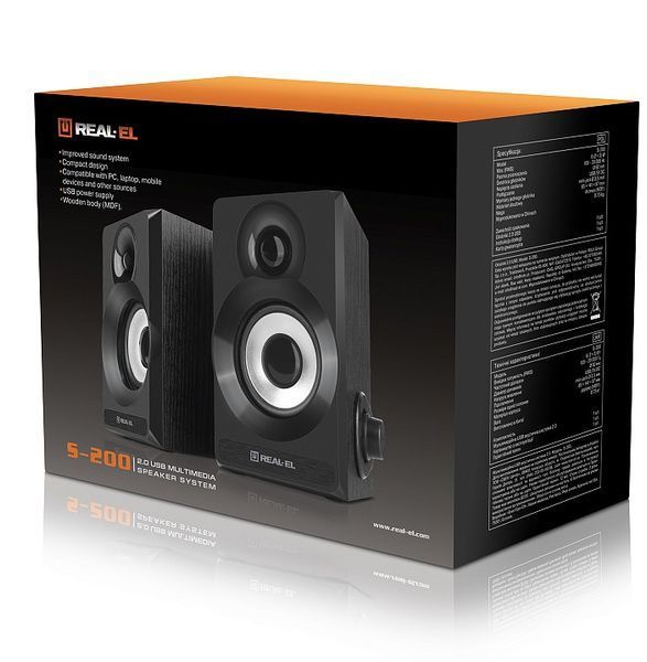 Акустична система REAL-EL S-200 Black EL121200008 фото