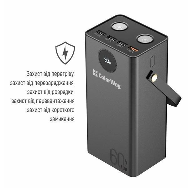 Універсальна мобільна батарея ColorWay Powerful 60000mAh Black (CW-PB600LPA5BK-PDD) CW-PB600LPA5BK-PDD фото