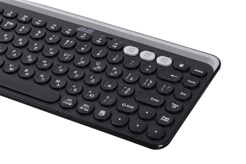 Клавіатура бездротова 2E KS250 WL BT Black (2E-KS250WBK_UA) 2E-KS250WBK_UA фото