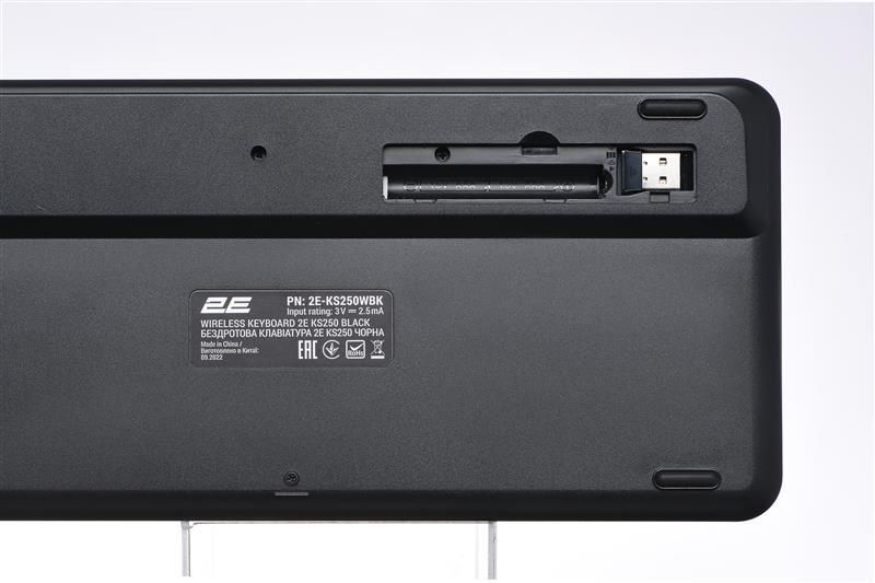 Клавіатура бездротова 2E KS250 WL BT Black (2E-KS250WBK_UA) 2E-KS250WBK_UA фото