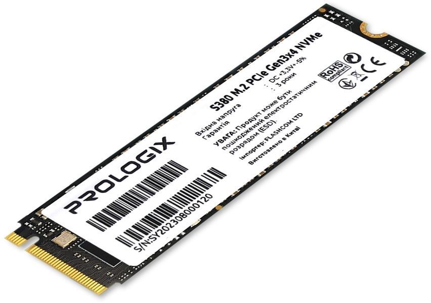 Накопичувач SSD 256GB Prologix S380 M.2 2280 PCIe 3.0 x4 NVMe TLC (PRO256GS380) PRO256GS380 фото