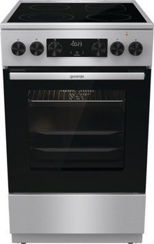 Плита Gorenje електрична склокерамічна, 70л, 50x60см, дисплей, програматор, нерж GECS5C70XA фото