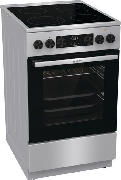 Плита Gorenje електрична склокерамічна, 70л, 50x60см, дисплей, програматор, нерж GECS5C70XA фото