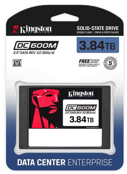 Накопичувач SSD 3.84TB Kingston SSD DC600M 2.5" SATAIII 3D TLC (SEDC600M/3840G) SEDC600M/3840G фото