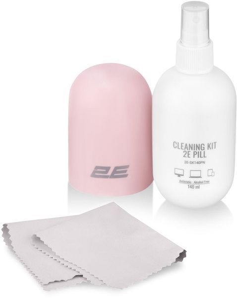 Набір для чищення 2E Pill (2E-SK140PN) LED/LCD + серветка 20х20 см White/Pink 2E-SK140PN фото