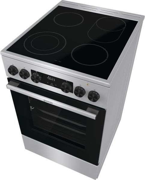 Плита Gorenje електрична склокерамічна, 70л, 50x60см, дисплей, програматор, нерж GECS5C70XA фото