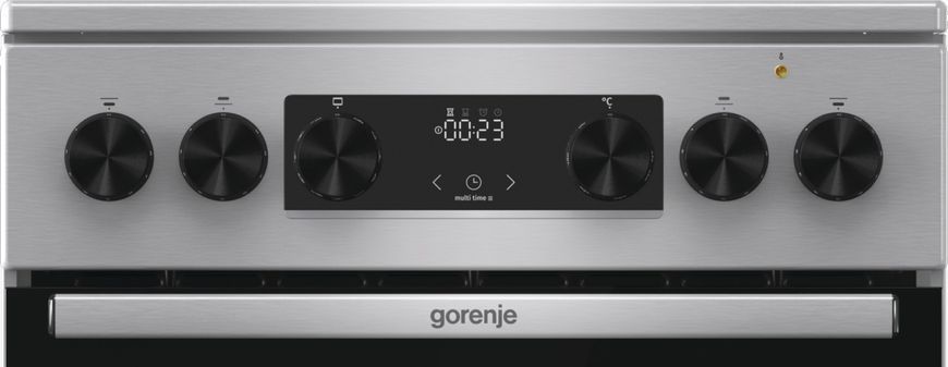 Плита Gorenje електрична склокерамічна, 70л, 50x60см, дисплей, програматор, нерж GECS5C70XA фото