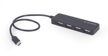 Концентратор USB Type-C Gembird 4хUSB2.0, пластик, Black (UHB-CM-U2P4-01) UHB-CM-U2P4-01 фото