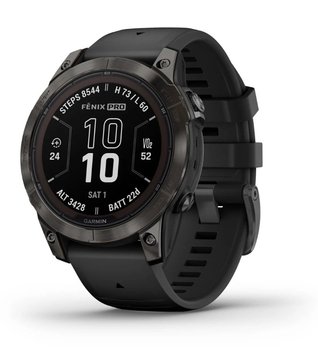 Смарт-годинник Garmin Fenix 7 Pro Sapphire Solar Carbon Gray DLC Titanium with Black Silicone (010-02777-54) 010-02777-54 фото