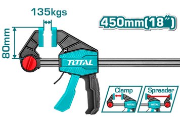 Струбцина TOTAL THT1346801 швидкозатискна, 80х450мм, 135кг THT1346801 фото