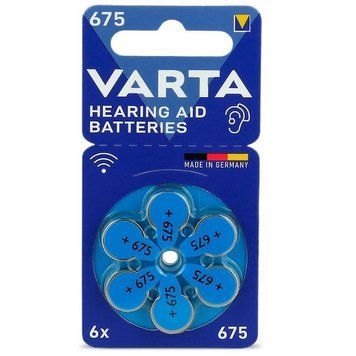 Батарейка Varta 675 PR44 BL 6 шт. (для слухових апаратів) 5111 фото