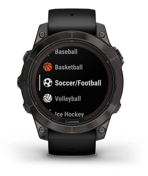 Смарт-годинник Garmin Fenix 7 Pro Sapphire Solar Carbon Gray DLC Titanium with Black Silicone (010-02777-54) 010-02777-54 фото