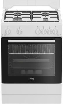 Плита Beko газова, 64л, 60x60см, таймер, білий FBG62121WD фото