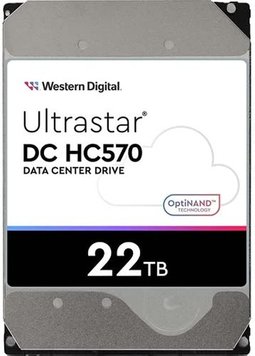 Накопичувач HDD 3.5" SATA 22.0TB WD Ultrastar DC HC570 7200rpm 512MB (0F48155) 0F48155 фото