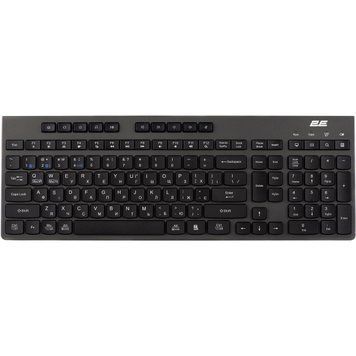 Клавіатура бездротова 2E KS280 WL/BT EN/UKR Grey/Black (2E-KS280WBGR_UA) 2E-KS280WBGR_UA фото