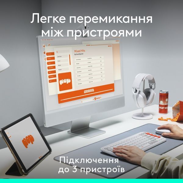 Миша бездротова Logitech Pop Mouse with Emoji Off-White (910-007411) 910-007411 фото