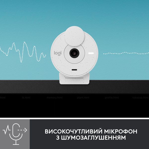 Веб-камера Logitech Brio 300 White (960-001442) 960-001442 фото