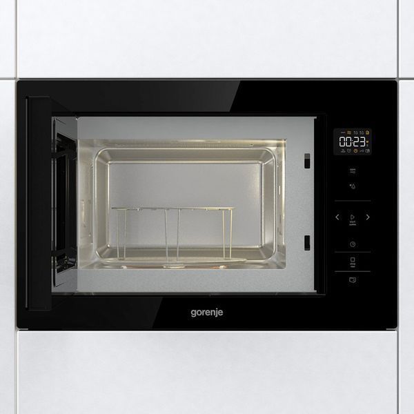 Мікрохвильова піч Gorenje вбудовувана, 25л, електр. управл., 900Вт, гриль, дисплей, чорний BM251SG2BG фото