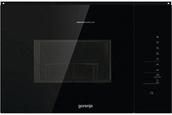 Мікрохвильова піч Gorenje вбудовувана, 25л, електр. управл., 900Вт, гриль, дисплей, інвертор, чорний BMI251SG3BG фото
