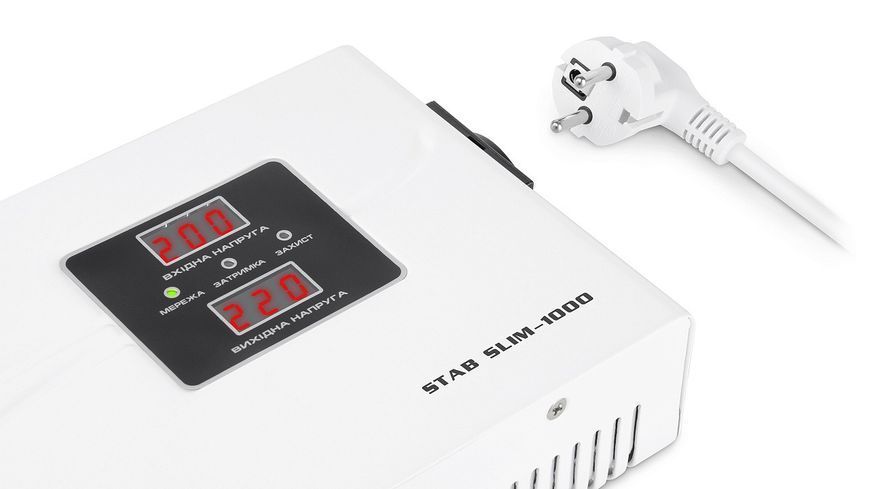 Стабілізатор REAL-EL STAB SLIM-1000 White EL122400007 фото