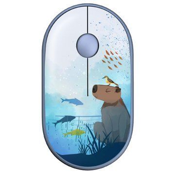 Миша бездротова 2E MF300 Capybara Swim Silent WL BT Blue (2E-MF300WCAPIBARABL) 2E-MF300WCAPIBARABL фото