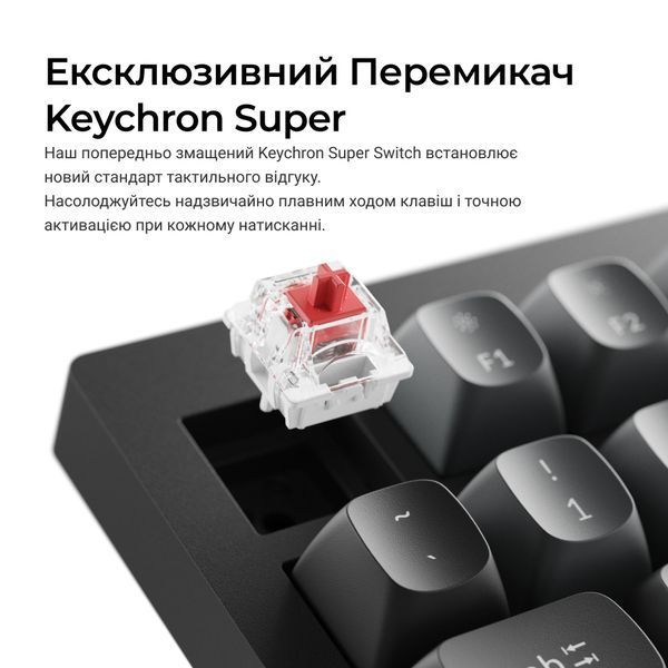 Клавіатура Keychron V6 8K Keychron Super Red Switch Black RGB (V6W-D1-UA) V6W-D1-UA фото