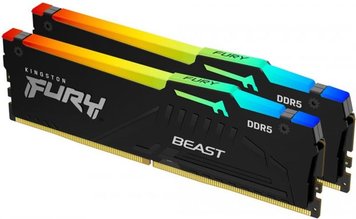 Модуль пам`яті DDR5 2x16GB/6000 Kingston Fury Beast RGB Black (KF560C36BBEAK2-32) KF560C36BBEAK2-32 фото