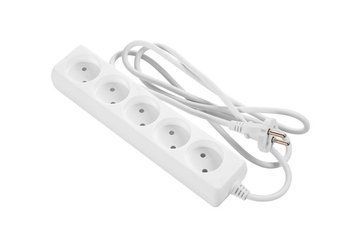 Мережевий подовжувач 2E 5XCEE7/17, 2G*1.0мм, 1.5м, white 2E-U0510M1.5 фото