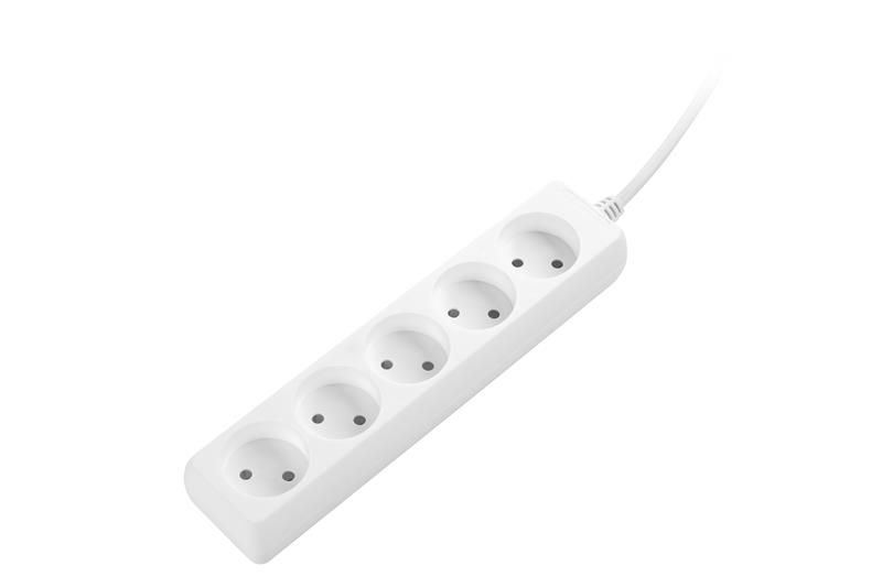 Мережевий подовжувач 2E 5XCEE7/17, 2G*1.0мм, 1.5м, white 2E-U0510M1.5 фото