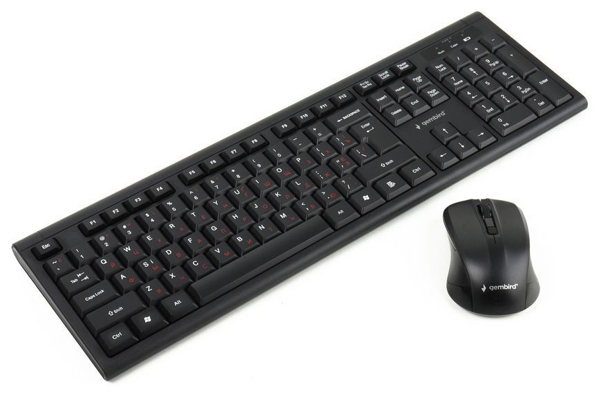 Комплект бездротовий (клавіатура, миша) Gembird KBS-WM-03-UA Black KBS-WM-03-UA фото