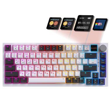 Клавіатура бездротова GamePro Asgard Valhalla QLAB Sakura Switch White With Display (MK160-W-D-QS-PRO) MK160-W-D-QS-PRO фото