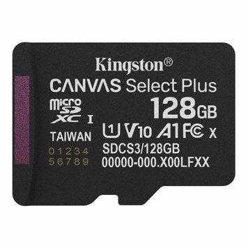 Карта пам`яті MicroSDXC 128GB UHS-I Class 10 Kingston Canvas Select Plus R150MB/s + SD-адаптер (SDCS3/128GB) SDCS3/128GB фото