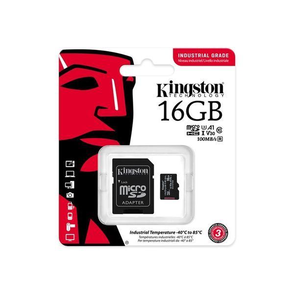 Карта пам`ятi MicroSDHC 16GB UHS-I/U3 Class 10 Kingston Industrial + SD-adapter (SDCIT2/16GB) SDCIT2/16GB фото