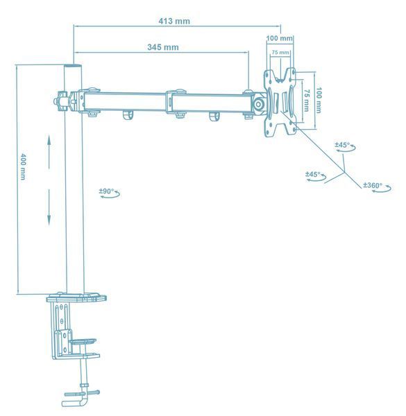 Кронштейн Walfix DM-300B (для монітора) DM-300B фото