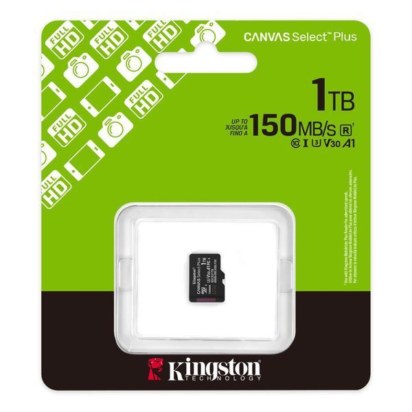 Карта пам`яті MicroSDXC 1TB UHS-I Class 10 Kingston Canvas Select Plus R150MB/s (SDCS3/1TBSP) SDCS3/1TBSP фото