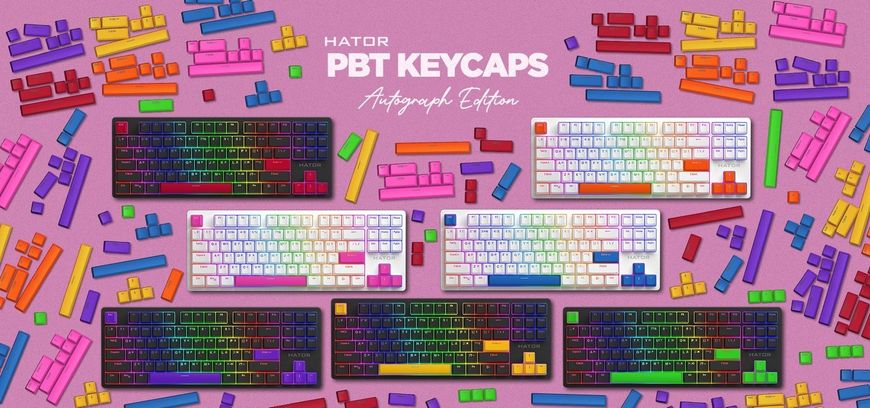 Набір кейкапів Hator PBT Keycaps Autograph Edition Knockout Pink (HTS-711) HTS-711 фото