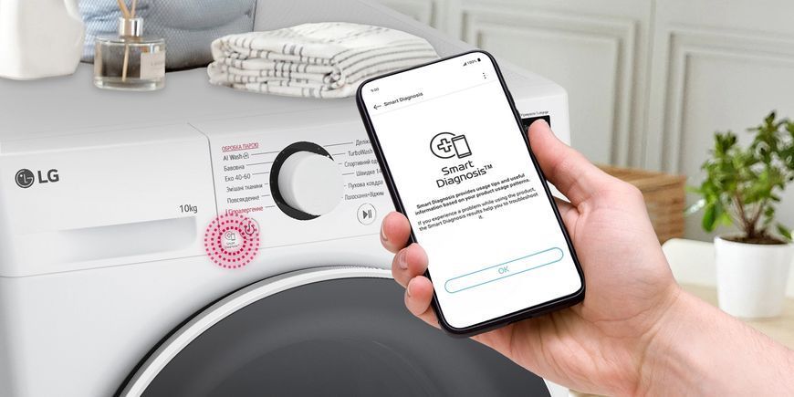 Пральна машина LG фронтальна, 10кг, 1400, A, 57см, дисплей, пара, інвертор, білий F4Y5RS0W фото