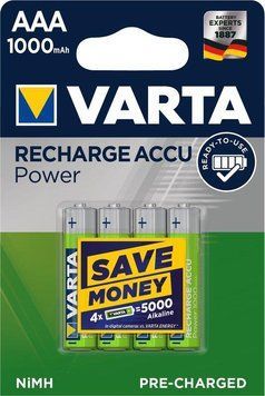 Акумулятор Varta Recharge Accu AAA/HR03 Ni-MH 1000 mAh BL 4шт Varta 5703 фото