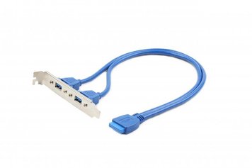 Планка розширення Cablexpert USB - 10-pin (F/M), 0.44 м, синій (CC-USB3-RECEPTACLE) CC-USB3-RECEPTACLE фото